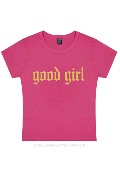 Glitter Good Girl Y2K Baby Tee Cherrykitten