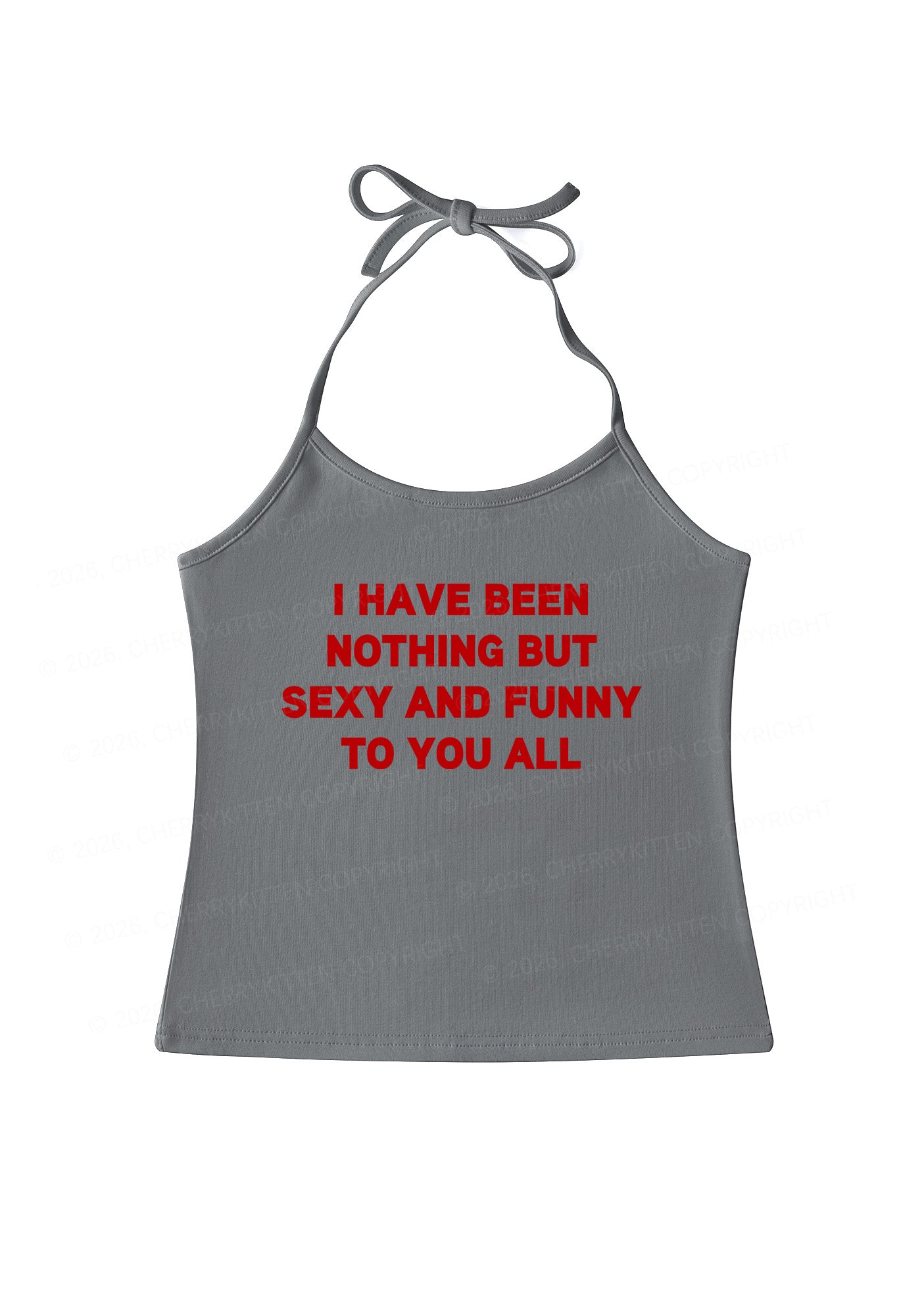 I Have Been Funny Y2K Halter Neck Cami Cherrykitten