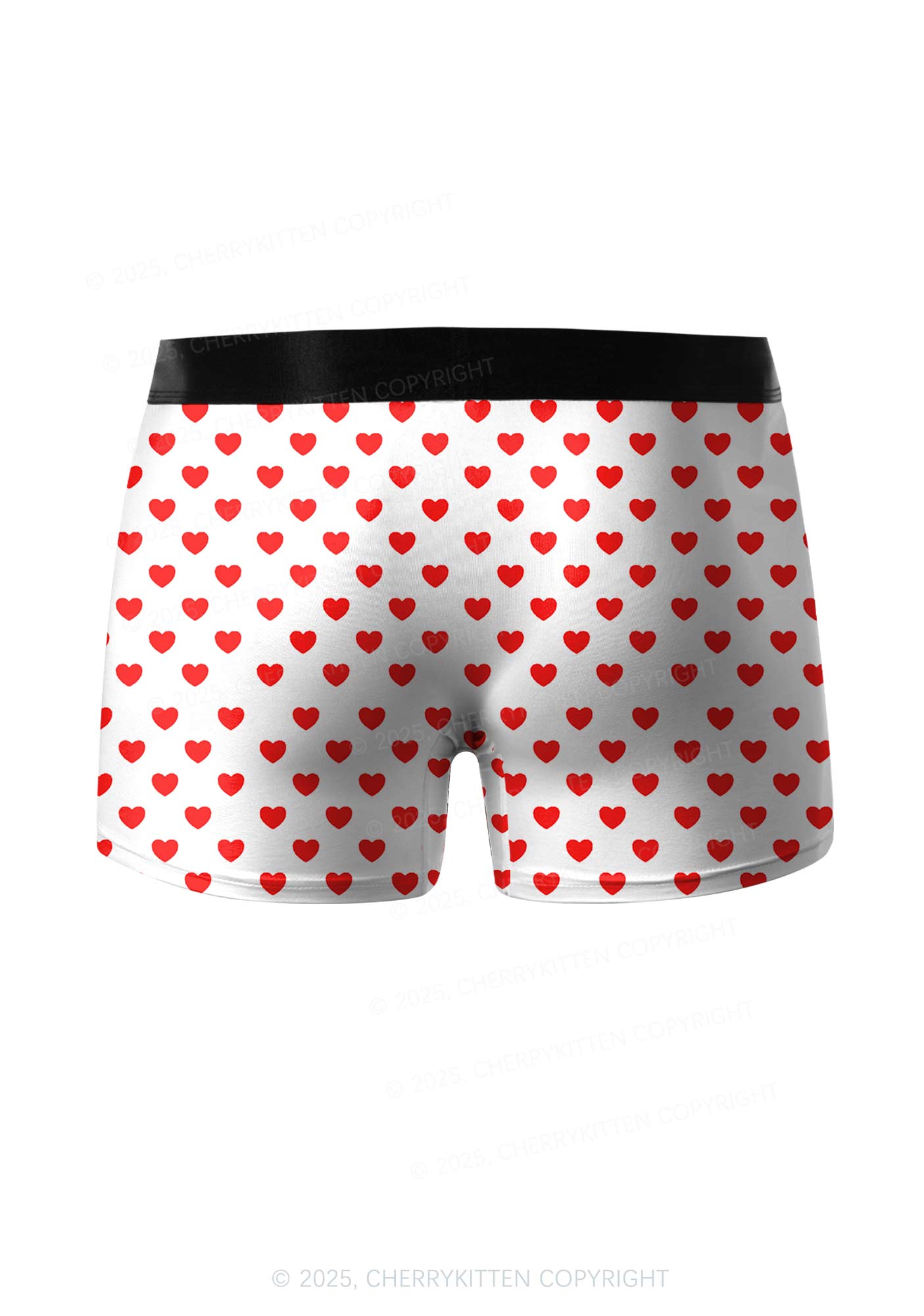 Plain Red Heart Valentine's Day Y2K Print Couples Boxer Thong Set Cherrykitten