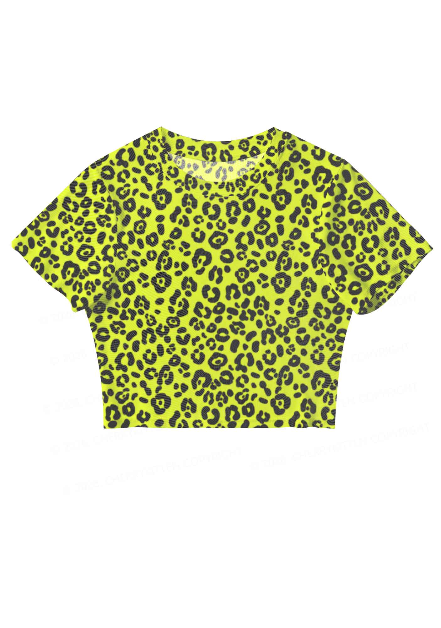 Neon Leopard Y2K Mesh Crop Top Cherrykitten