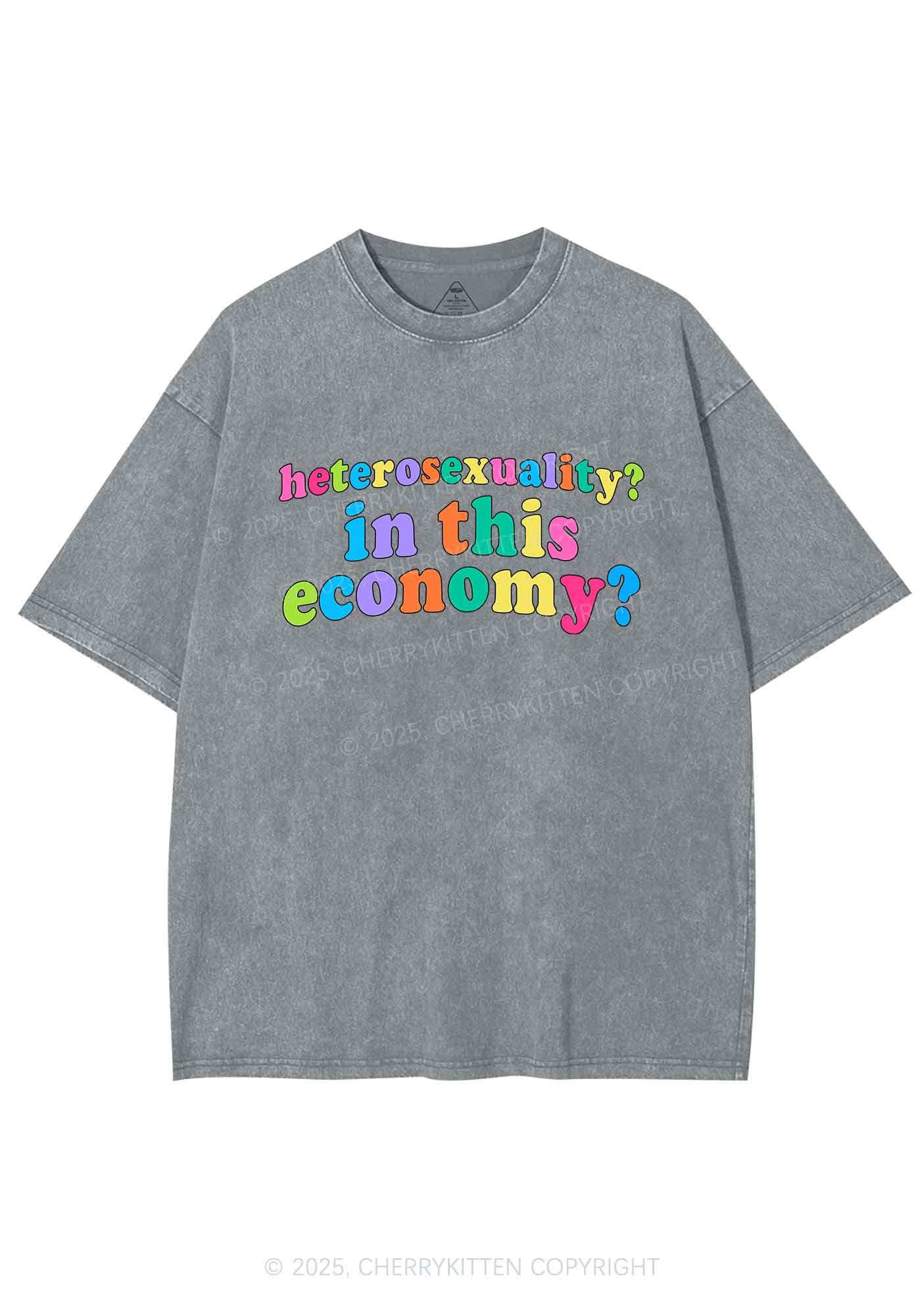Heterosexuality In This Economy Pride Y2K Shirts Washed Tee Cherrykitten