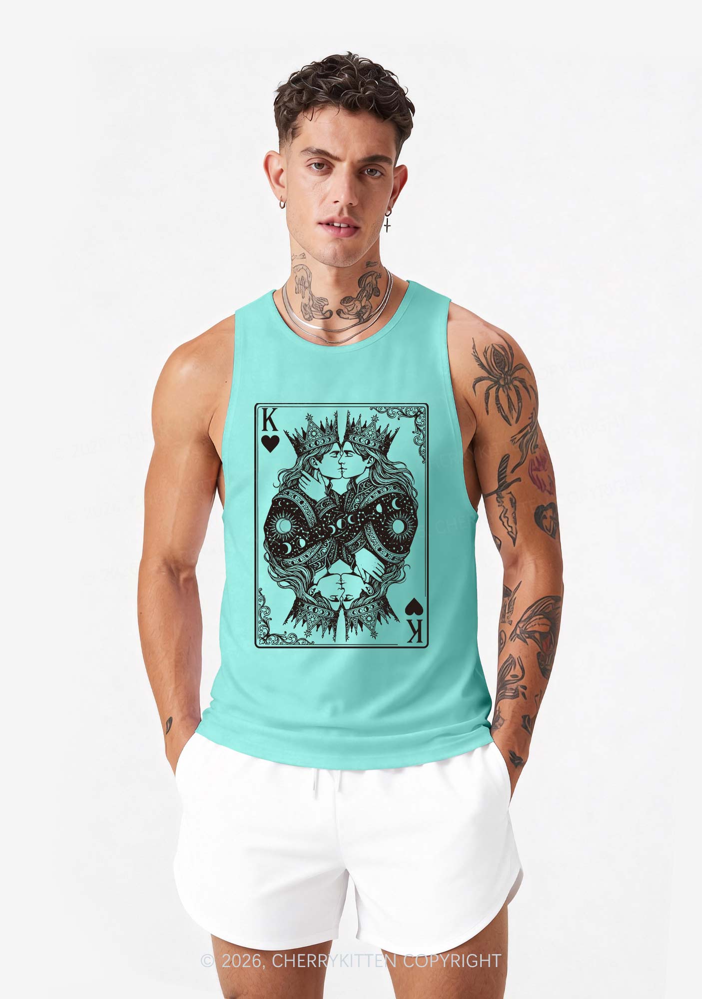 Kings Kissing Pride Y2K Men Racerback Tank Top Cherrykitten