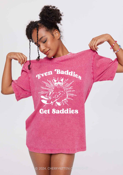 Baddies Cat Y2K Washed Tee Cherrykitten