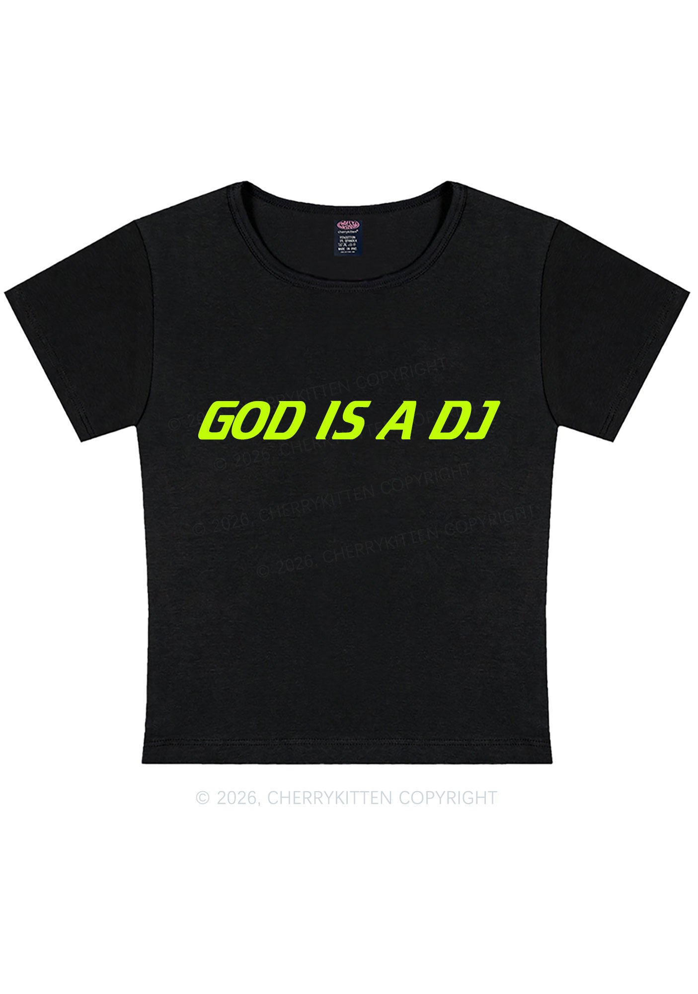 God Is A DJ Y2K Baby Tee Cherrykitten