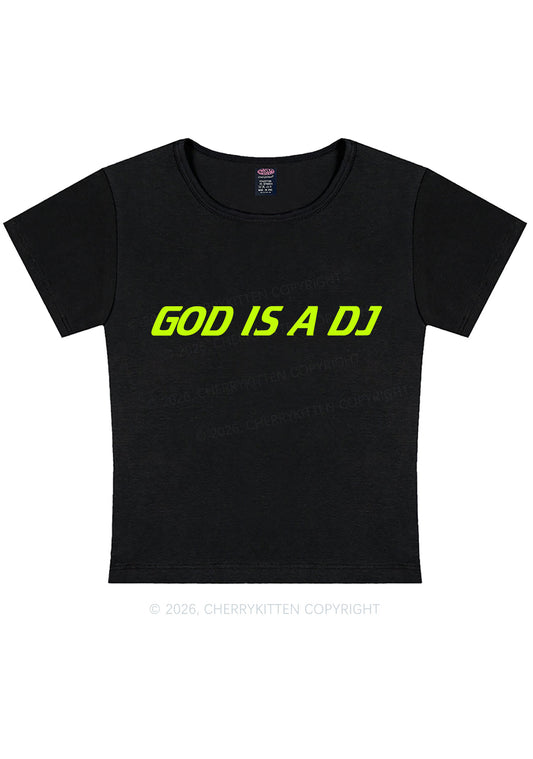 God Is A DJ Y2K Baby Tee Cherrykitten