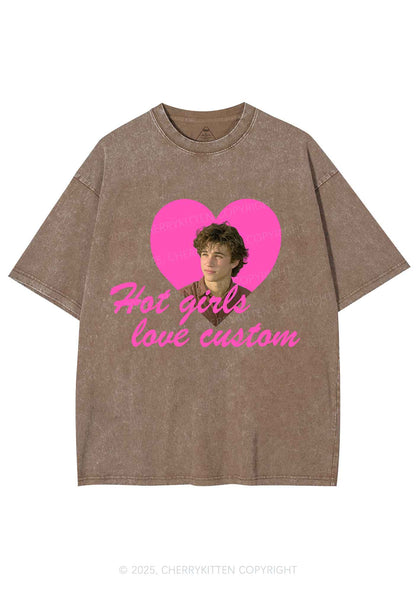 Hot Girl Custom Love Y2K Shirts Washed Tee Cherrykitten