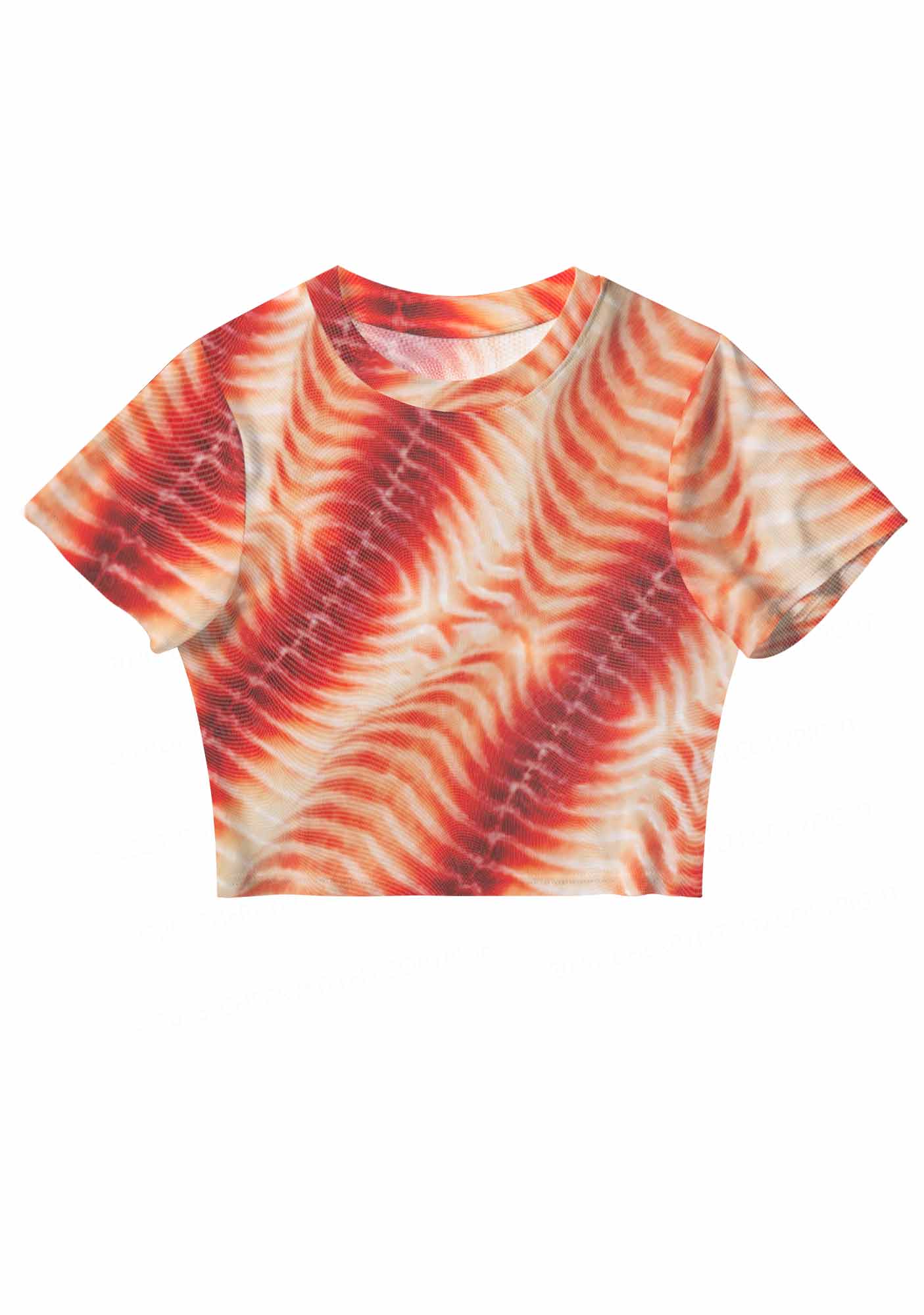 Pork Belly Texture Y2K Mesh Crop Top Cherrykitten