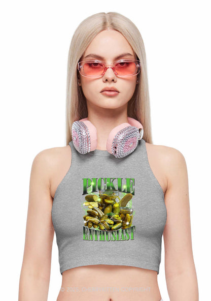 Pickle Enthusiast Y2K Crop Tank Top Cherrykitten