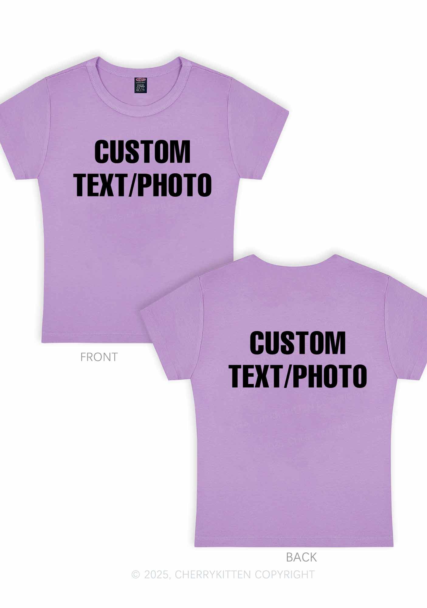 Custom Text Two Sides Y2K Baby Tee Cherrykitten