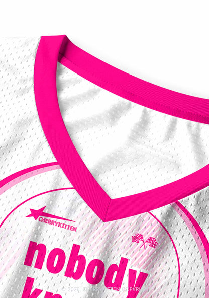 Nobody Knows Im Nonbinary Pride Y2K Sport Jersey Tank Cherrykitten