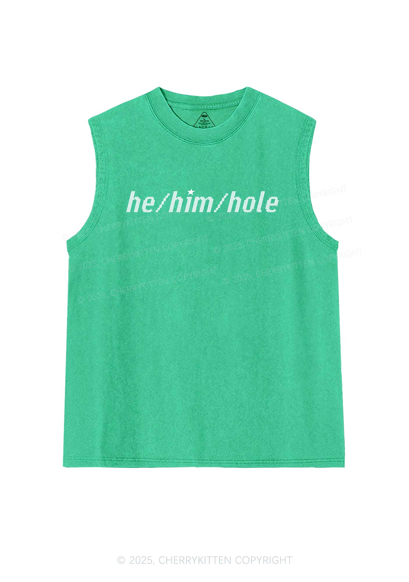 He Him Hole Pride Y2K Washed Muscle Tank Cherrykitten