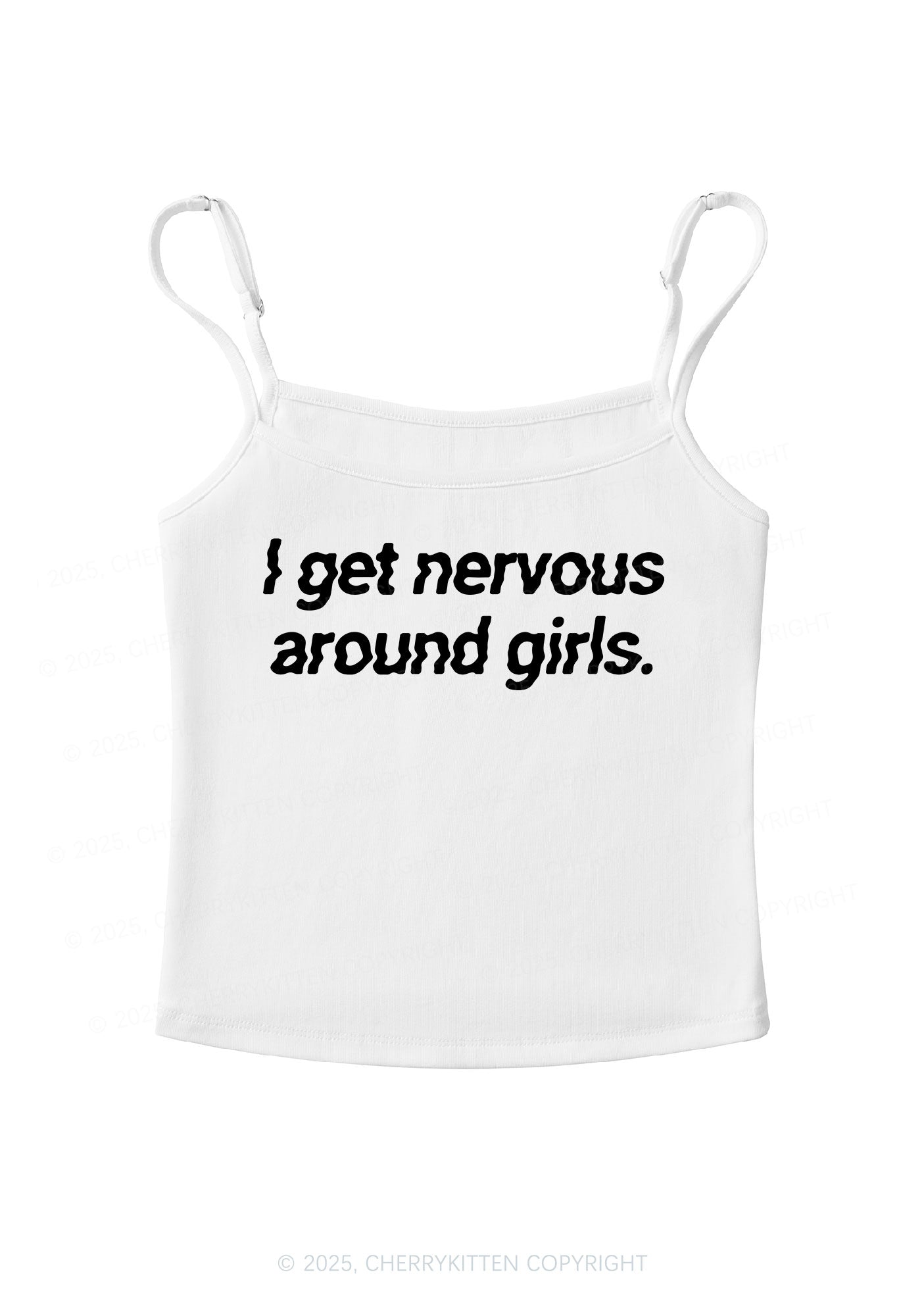 Get Nervous Around Girls Y2K Spaghetti Strap Cami Cherrykitten