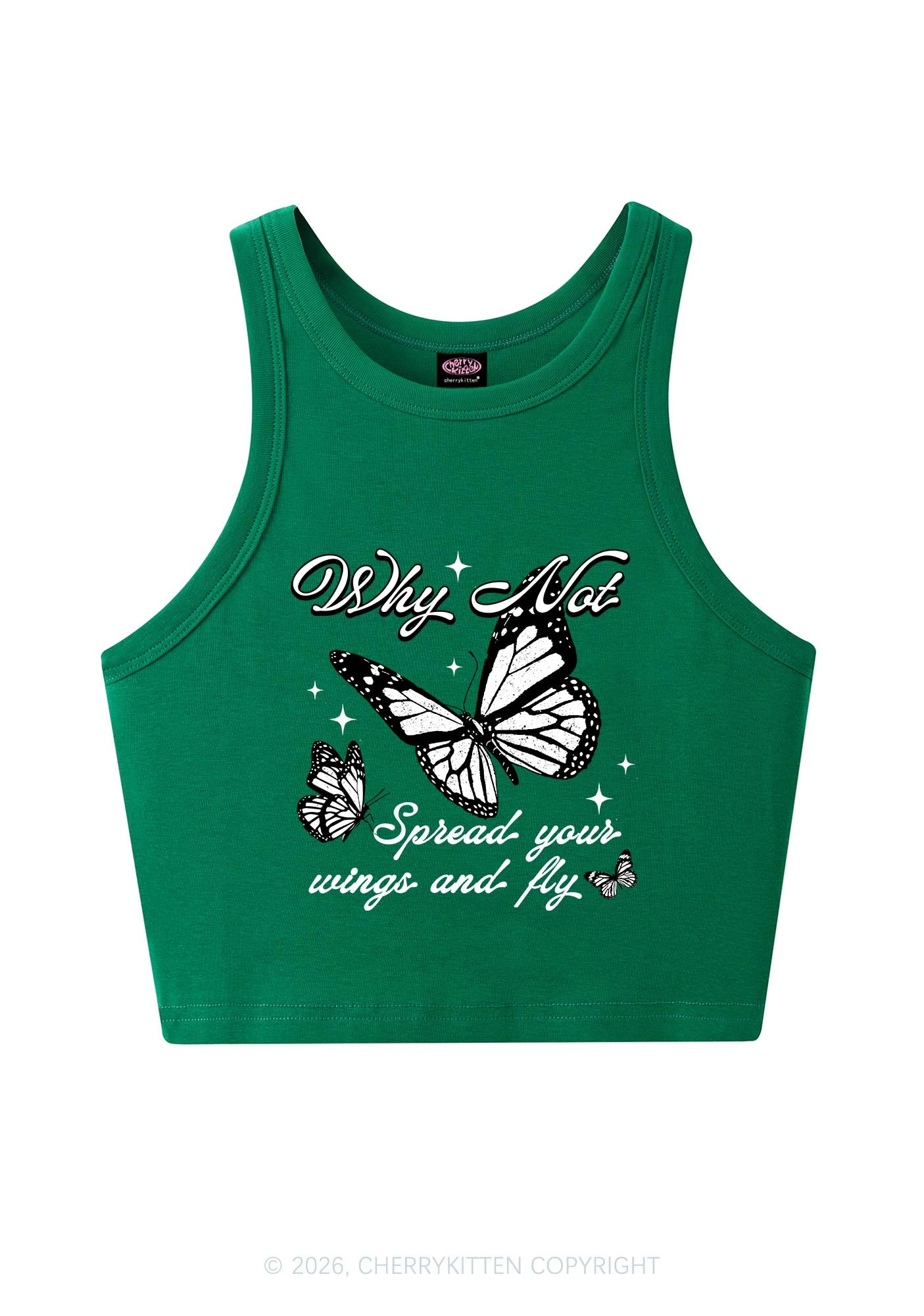 Spread Your Wings And Fly Y2K Crop Tank Top Cherrykitten