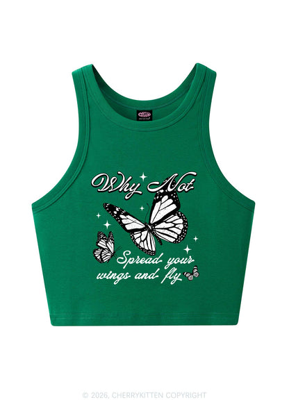 Spread Your Wings And Fly Y2K Crop Tank Top Cherrykitten