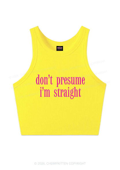 Dont Presume Im Straight Pride Y2K Crop Tank Top Cherrykitten