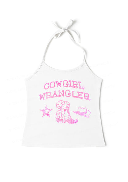 Rhinestone Cowgirl Wrangler Boots Pride Y2K Halter Neck Cami Cherrykitten