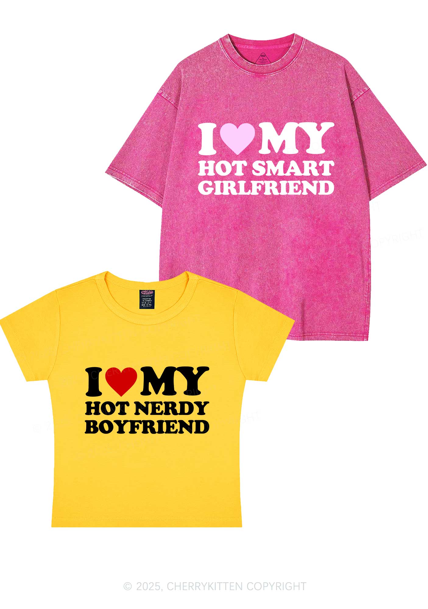 I Love My Hot Nerdy BF Y2K Valentine's Day Couple Shirt Cherrykitten
