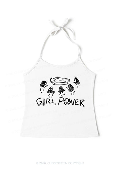 Girls Power Y2K Halter Neck Cami Cherrykitten