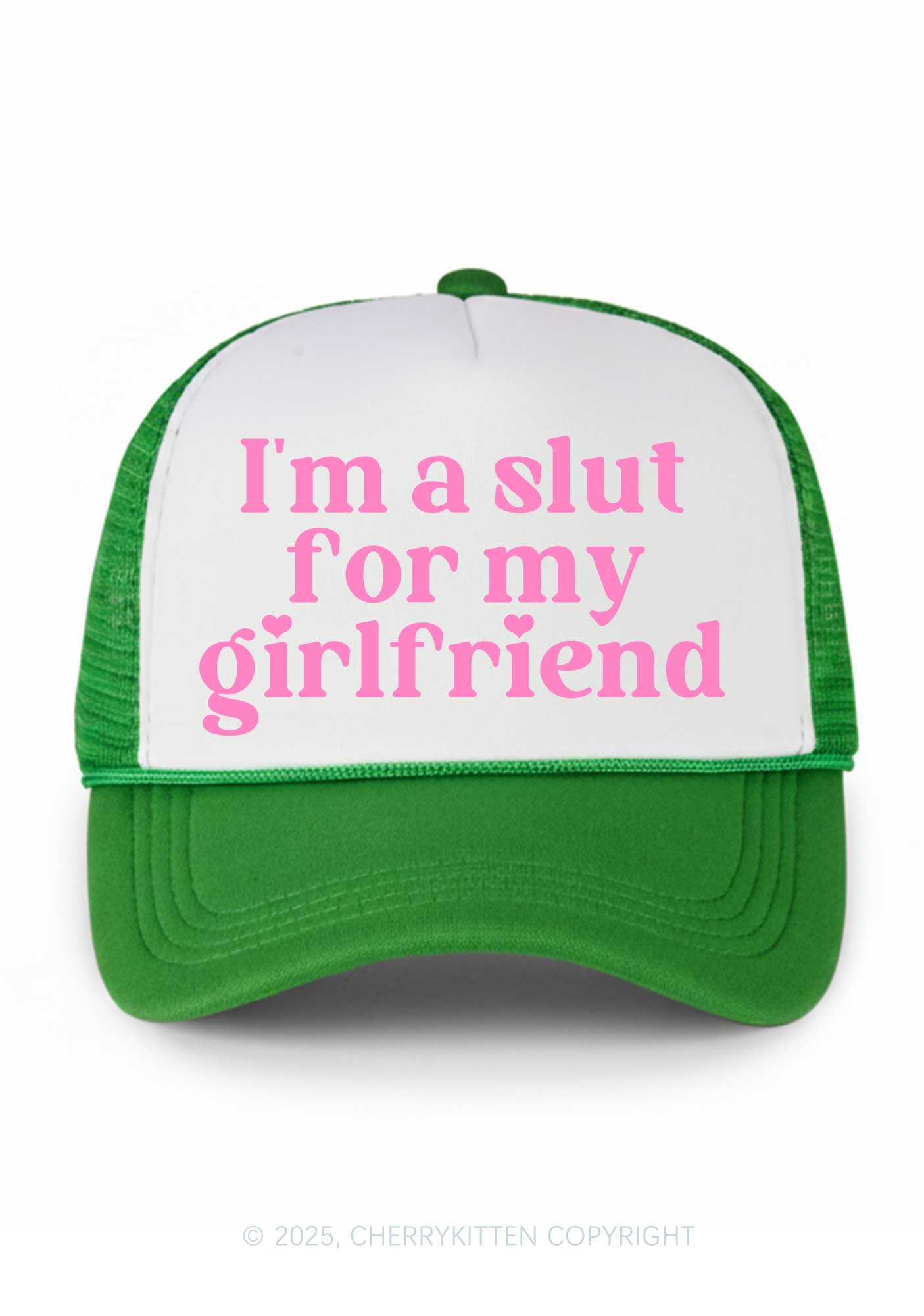 Slxt For My BF Valentine's Day Y2K Colorblock Trucker Hat Cherrykitten