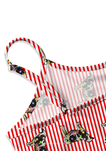 Christmas Cow Y2K Print Cami Crop Top Cherrykitten