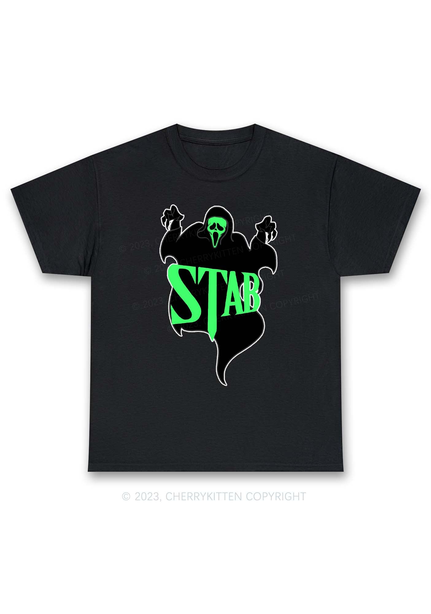 Stab Ghost Halloween Y2K Chunky Shirt Cherrykitten