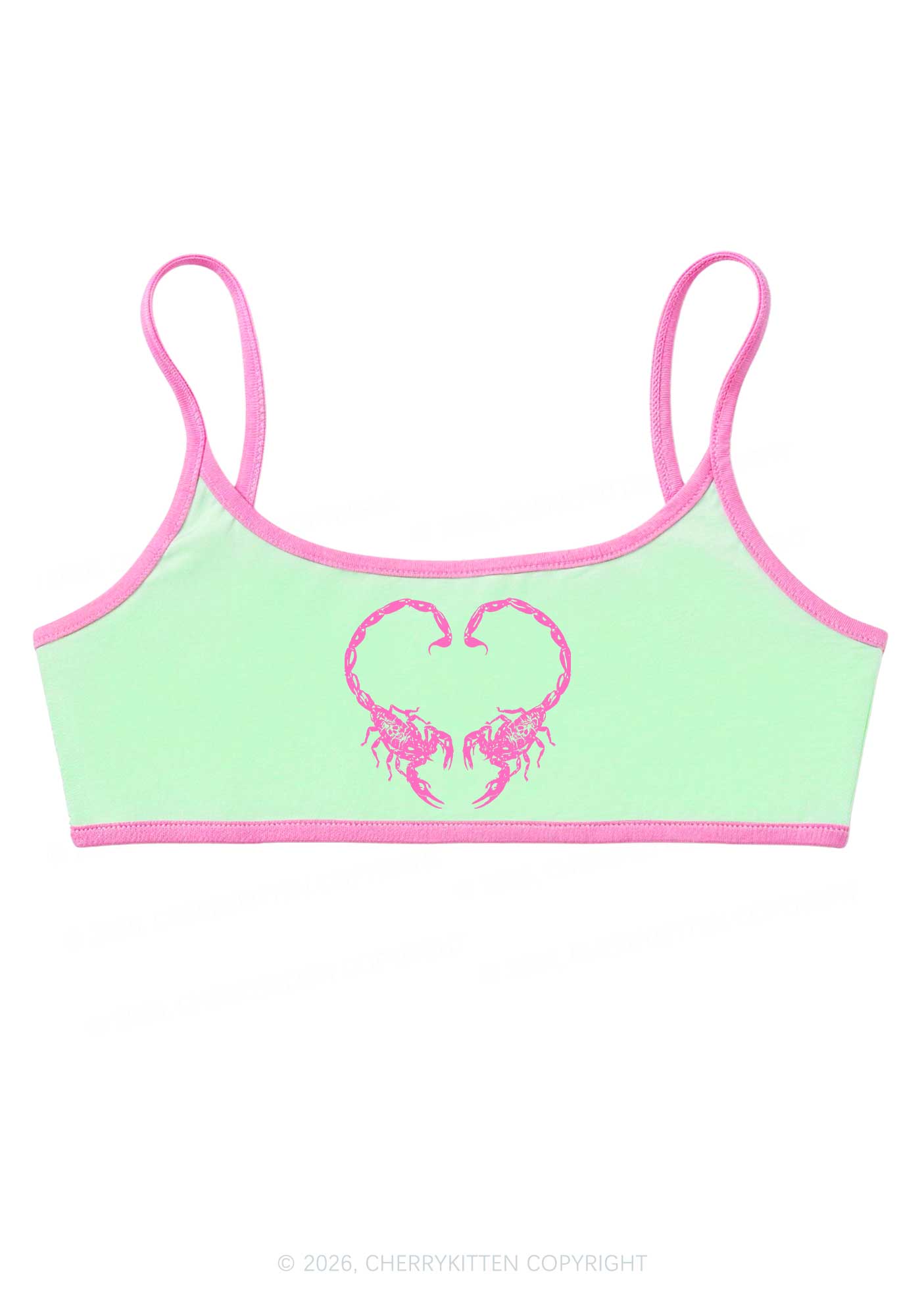 Skull Scorpion Heart Y2K Super Crop Cami Cherrykitten