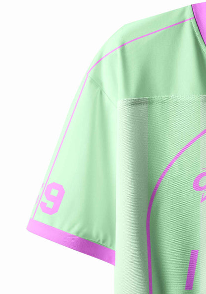 Mint Green I Put The Bi In Bxxch Pride Y2K Crop Sport Jersey Shirts Cherrykitten