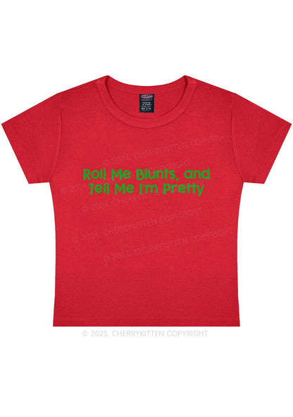 Roll Me Blunts Y2K Baby Tee Cherrykitten