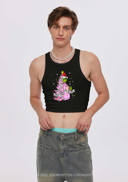 Christmas Sorta Merry Y2K Crop Tank Top Cherrykitten