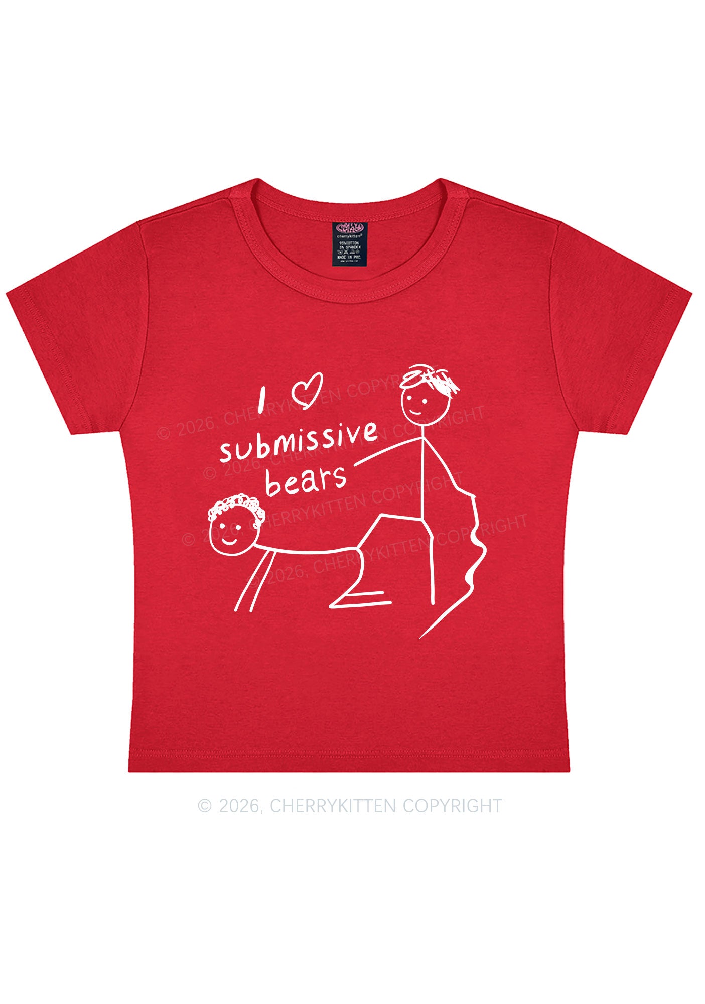 I Love S Bears Y2K Baby Tee Cherrykitten