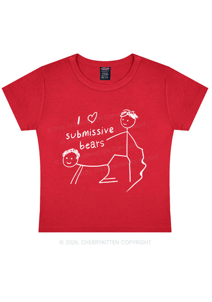 I Love S Bears Y2K Baby Tee Cherrykitten