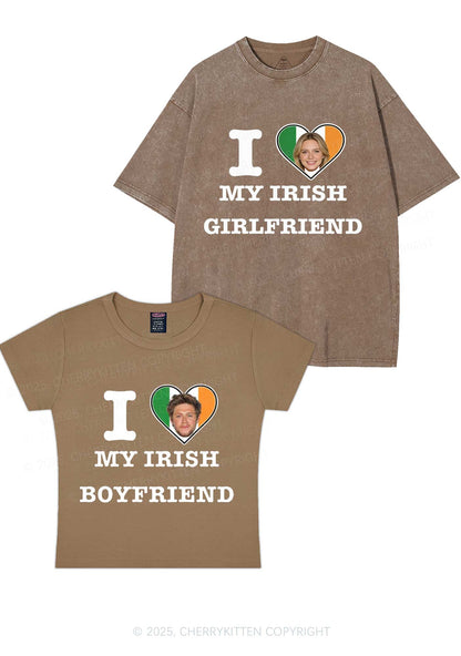 Custom My Irish BF GF Y2K Valentine's Day Couple Shirt Cherrykitten