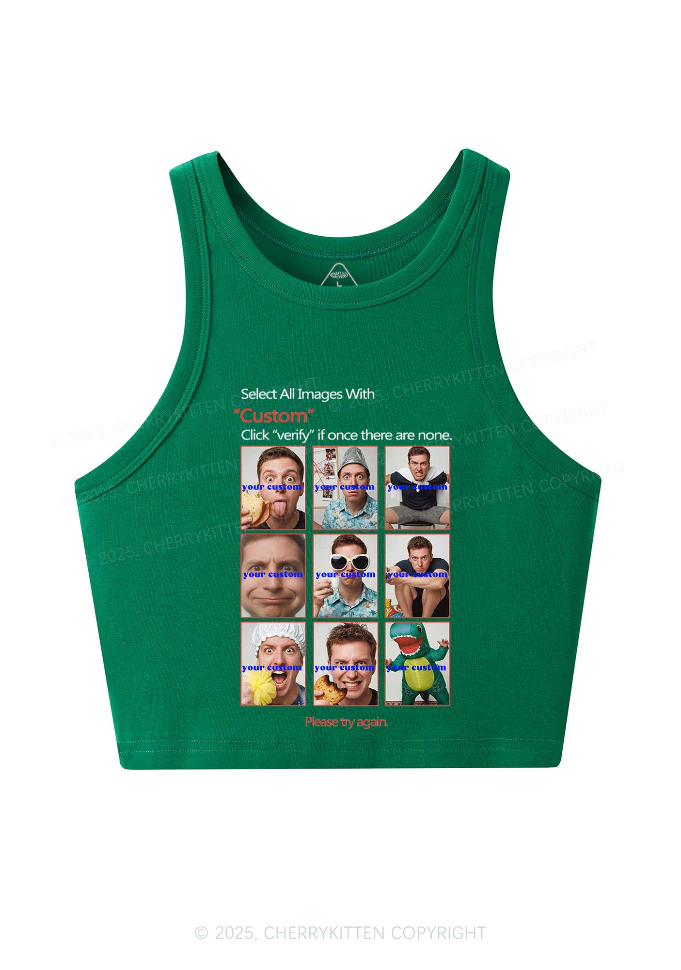 Custom Photo Verification Code Y2K Crop Tank Top Cherrykitten