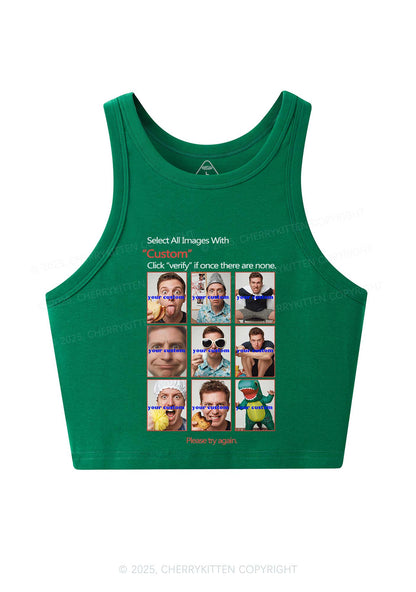 Custom Photo Verification Code Y2K Crop Tank Top Cherrykitten