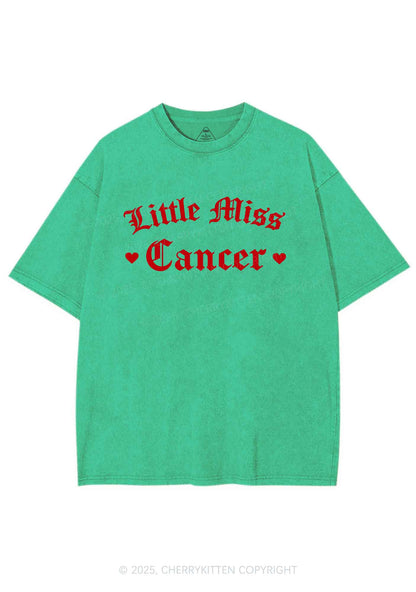 Custom Zodiac Little Miss Y2K Shirts Washed Tee Cherrykitten