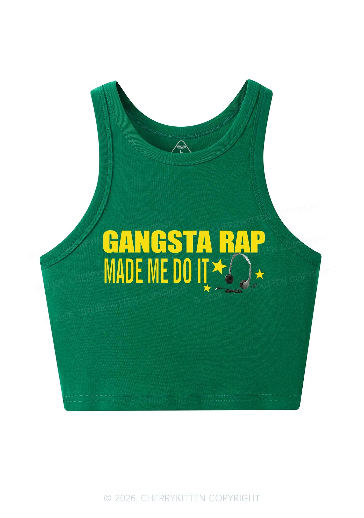 Gangsta Rap Made Me Do It Y2K Crop Tank Top Cherrykitten