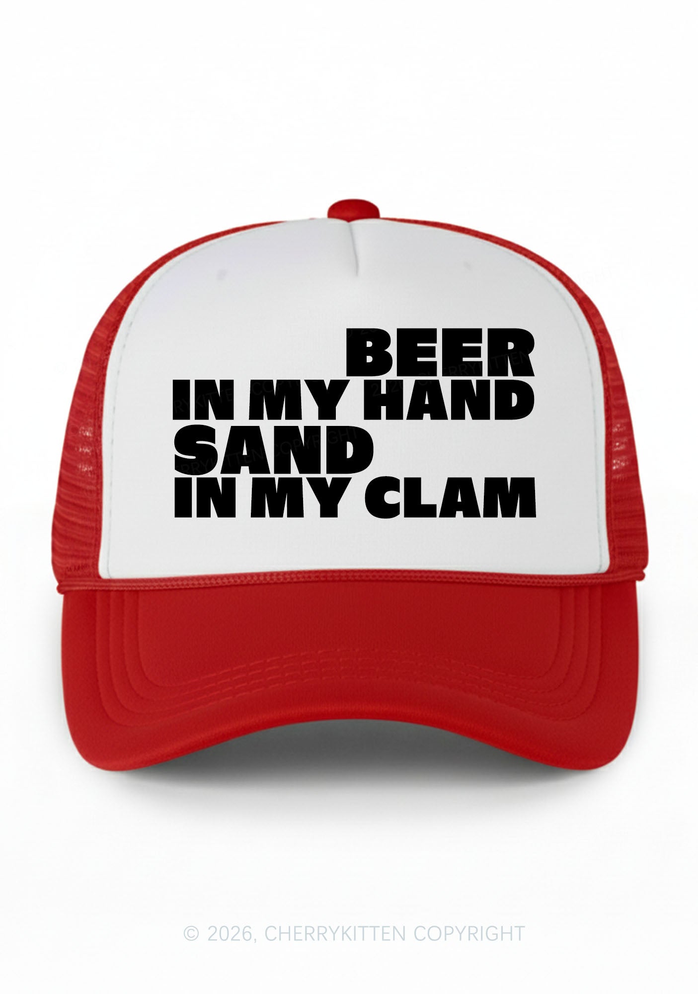 Beer In My Hand Y2K Colorblock Trucker Hat Cherrykitten