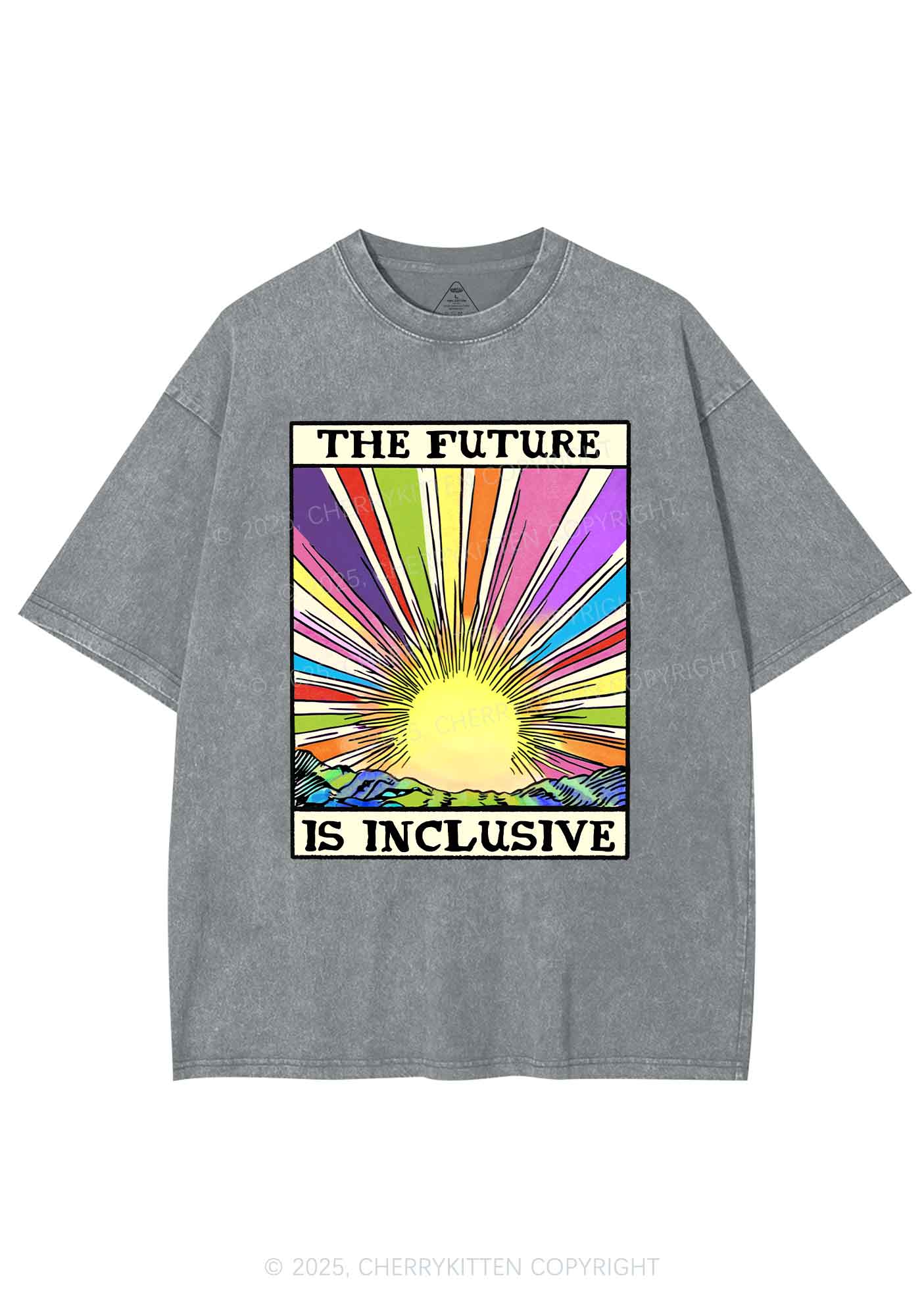 The Future Is Inclusive Pride Y2K Shirts Washed Tee Cherrykitten