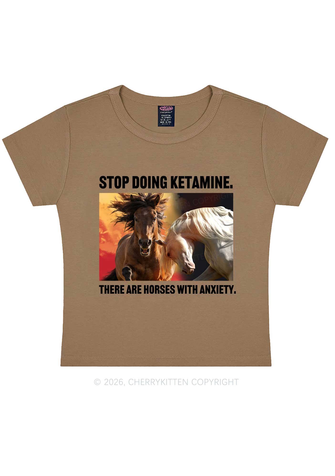 There Are Horses With Anxiety Y2K Baby Tee Cherrykitten