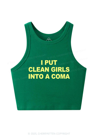 Put Clean Girls Into Coma Y2K Crop Tank Top Cherrykitten