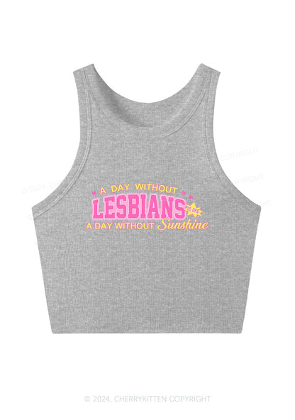 A Day Without Lesbians Y2K Crop Tank Top Cherrykitten