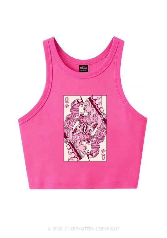 Lesbian Queen Pride Y2K Crop Tank Top Cherrykitten