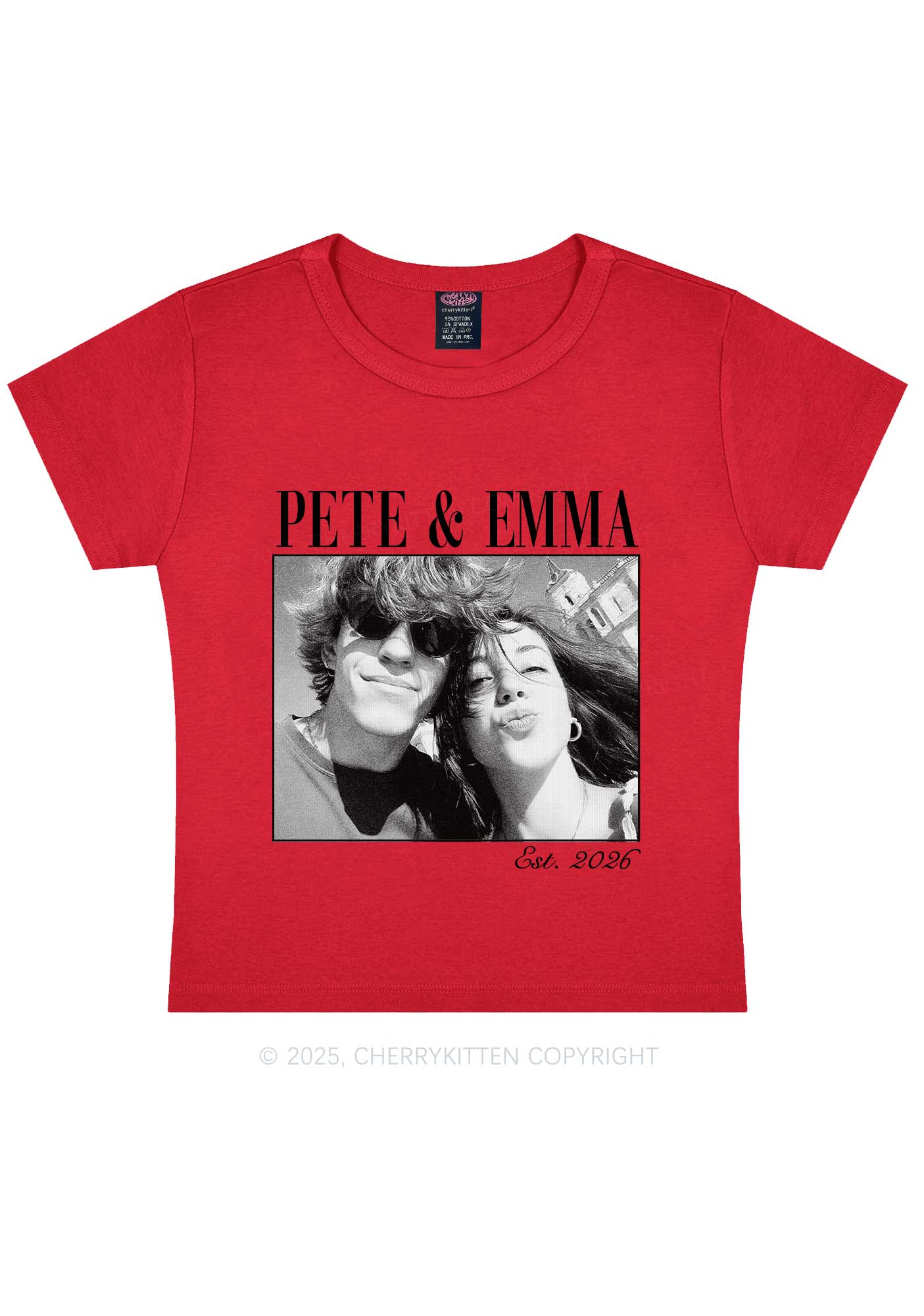 Custom Lover Photo Y2K Baby Tee Cherrykitten