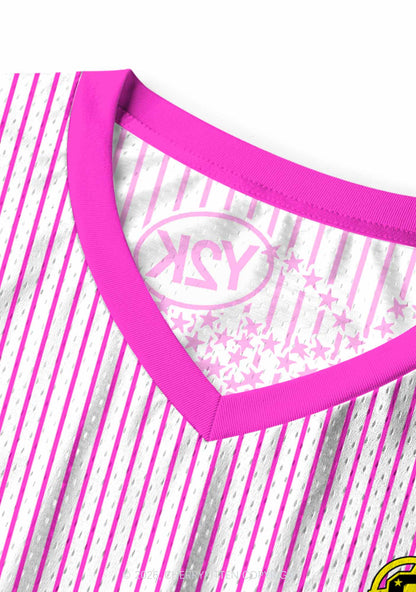 Kiss More Girls Pink Stripes Pride Y2K Sport Jersey Tank Cherrykitten