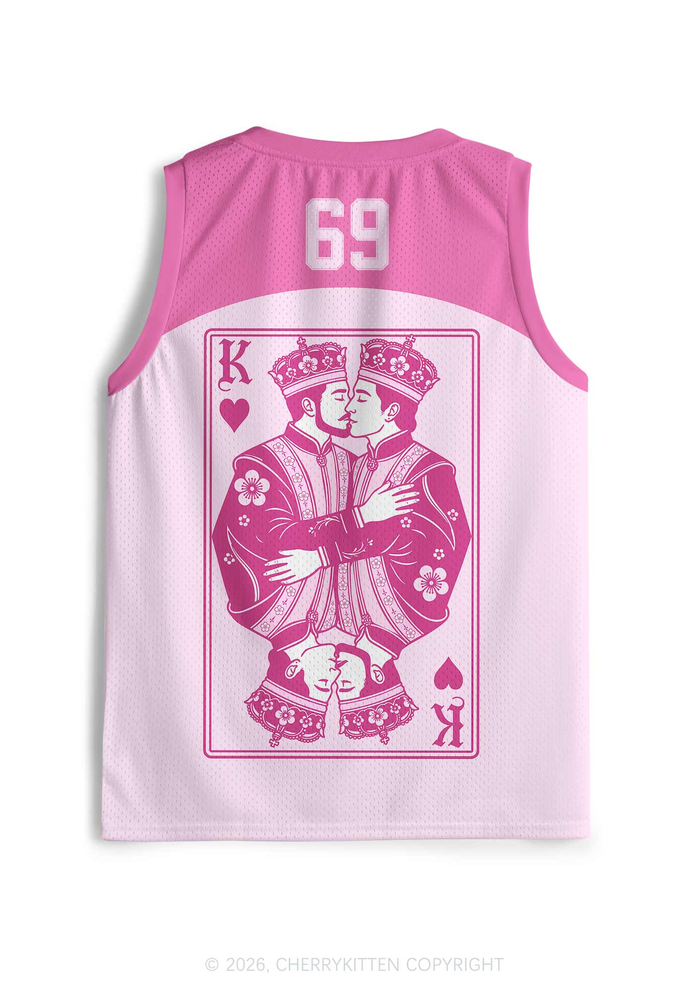 Pink Floral Two Kings Pride Y2K Sport Jersey Tank Cherrykitten
