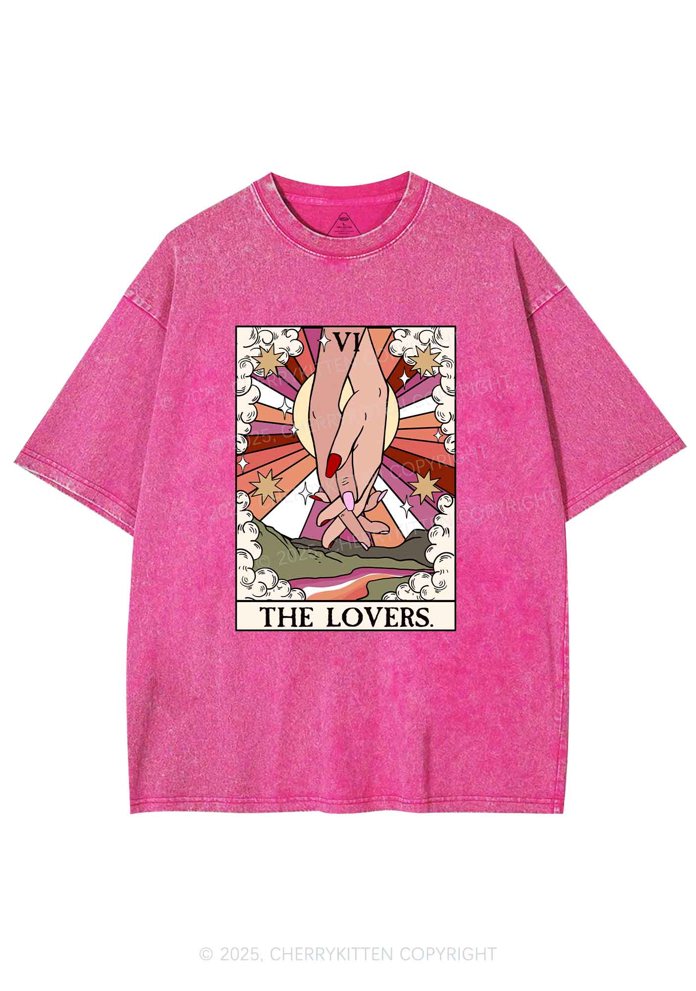 The Lesbian Lovers Y2K Shirts Washed Tee Cherrykitten