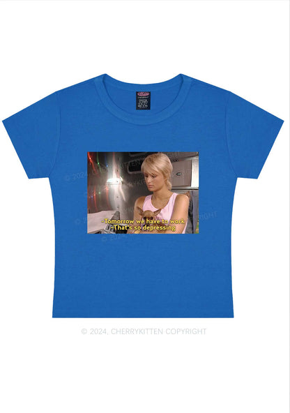 We Have To Work Y2K Baby Tee Cherrykitten