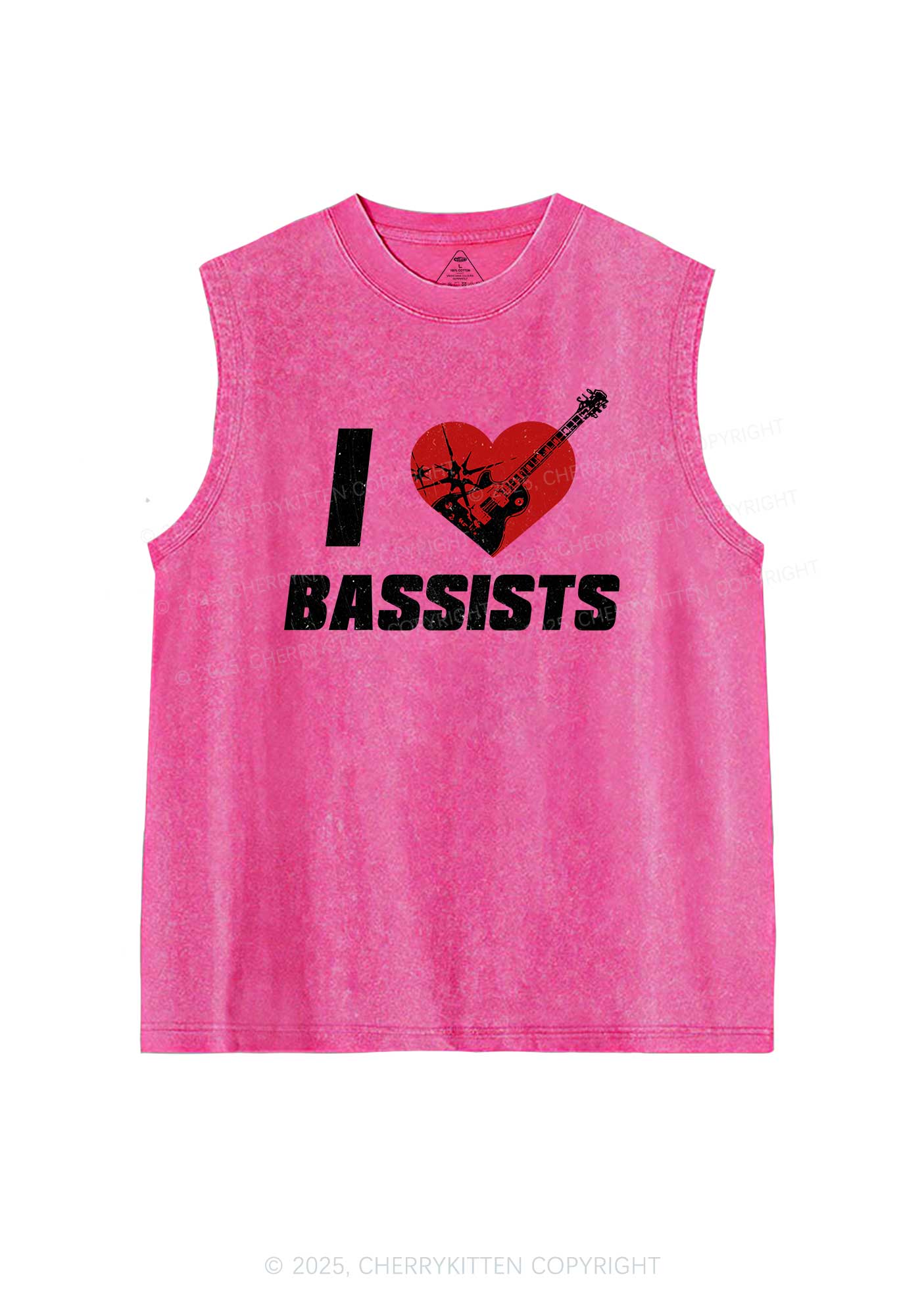 I Love Bassists Y2K Washed Muscle Tank Cherrykitten