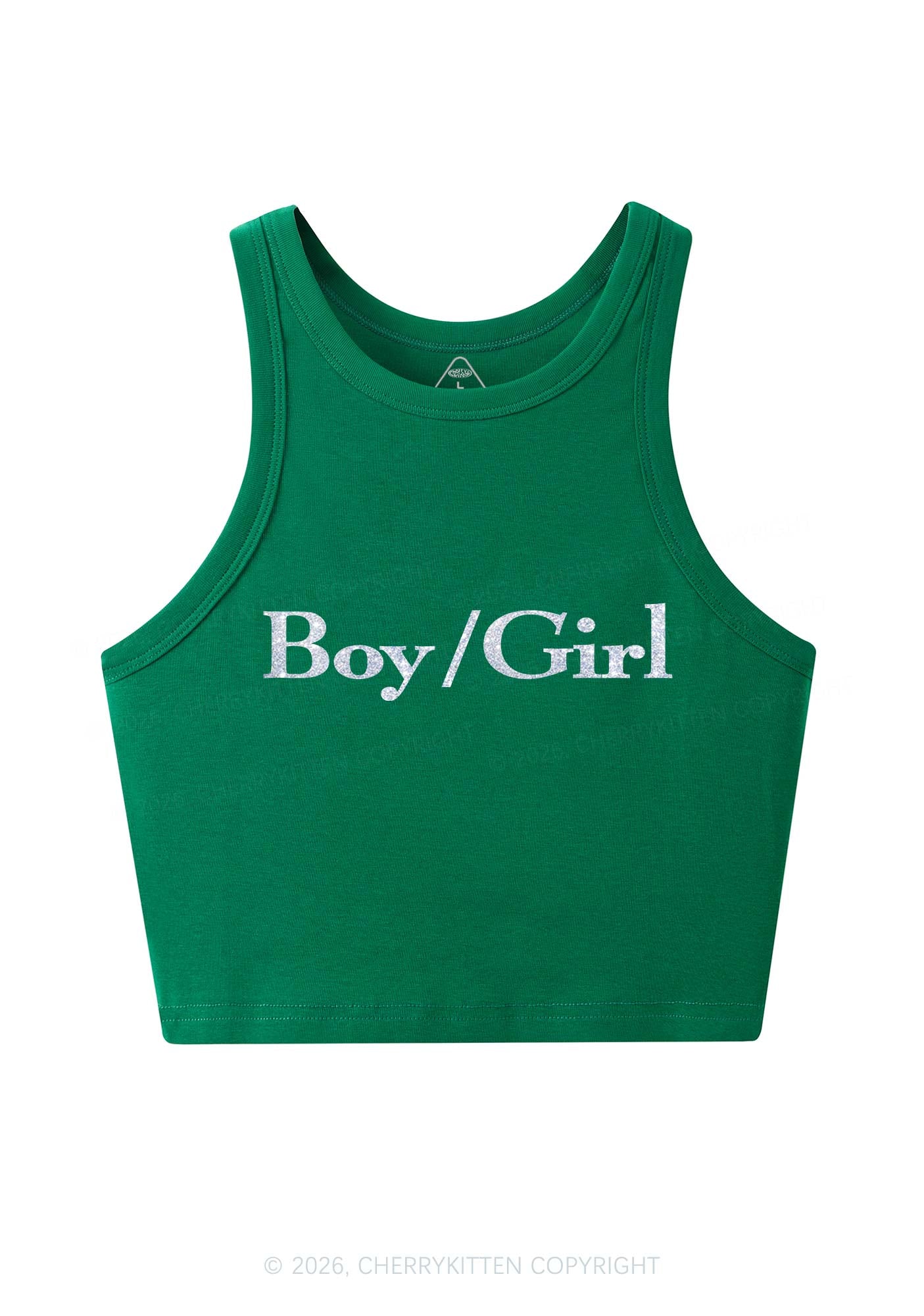 Glitter Boy Or Girl Pride Y2K Crop Tank Top Cherrykitten