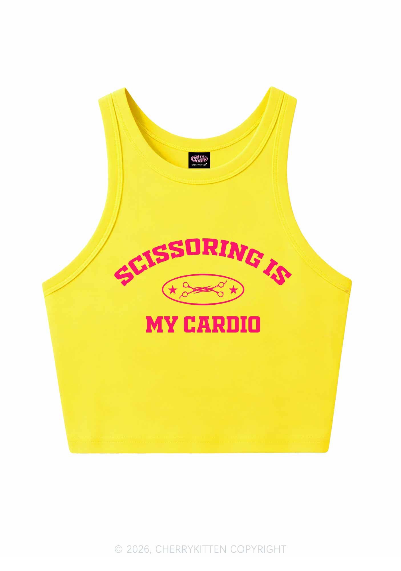 Scissoring Is My Cardio Pride Y2K Crop Tank Top Cherrykitten